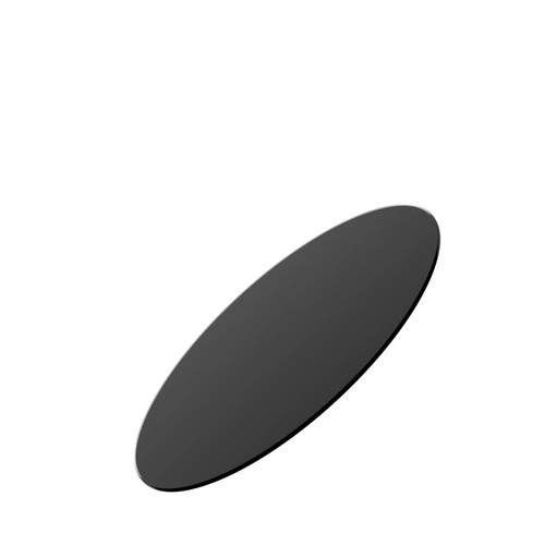 Tempered glass black round top - black,